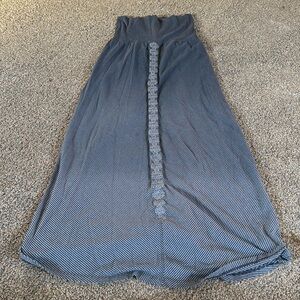 PrAna Benita Embroidered Ombré Striped Fold Over Maxi Skirt